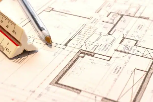 Image of architect Kettering drawings